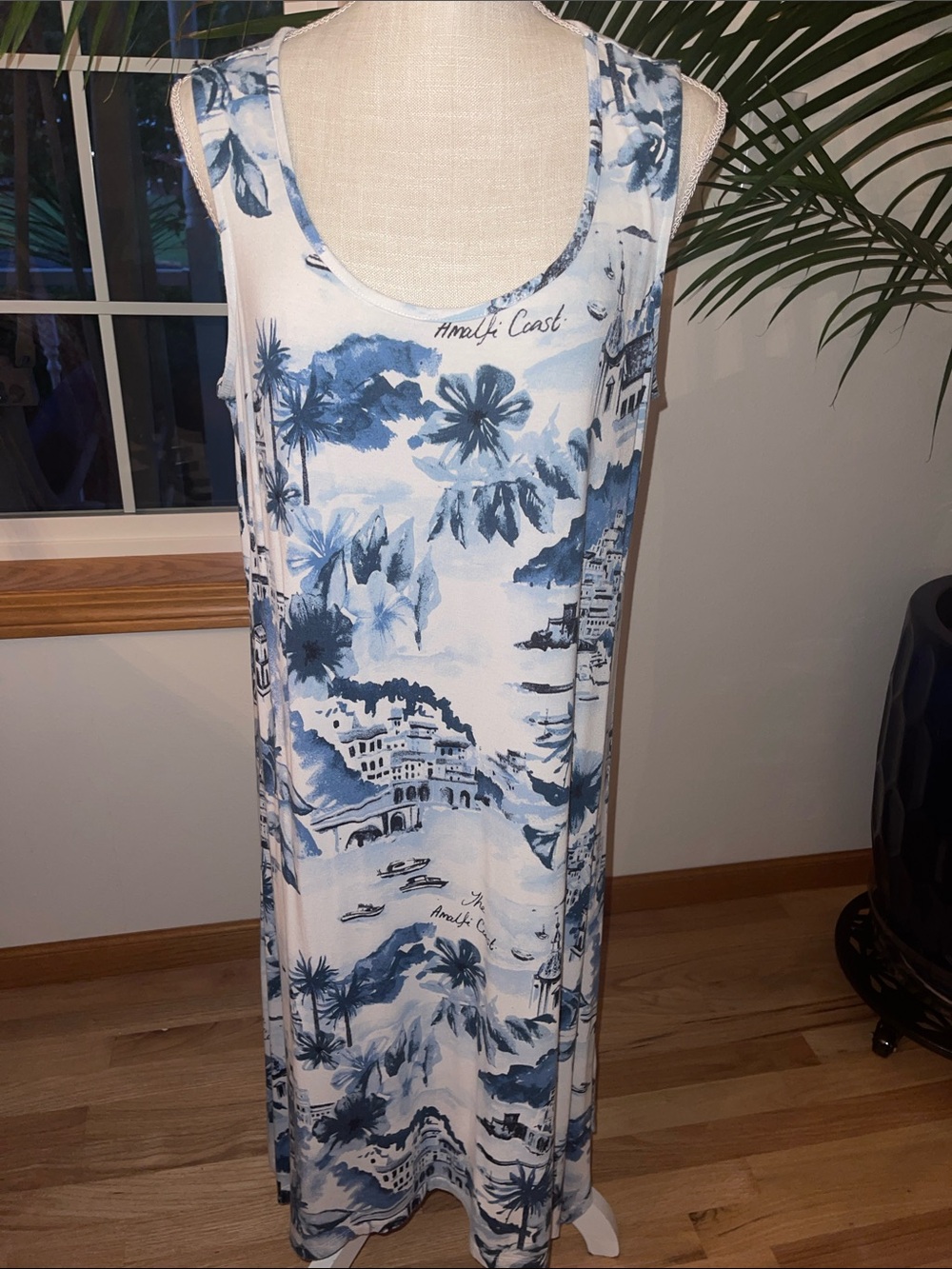 Cynthia Rowley White Dress with Blue Floral Print